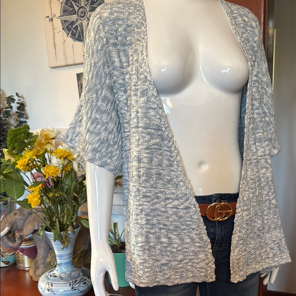 NWT Style&Co size small blue/Gray Open-Front Women's Sweater